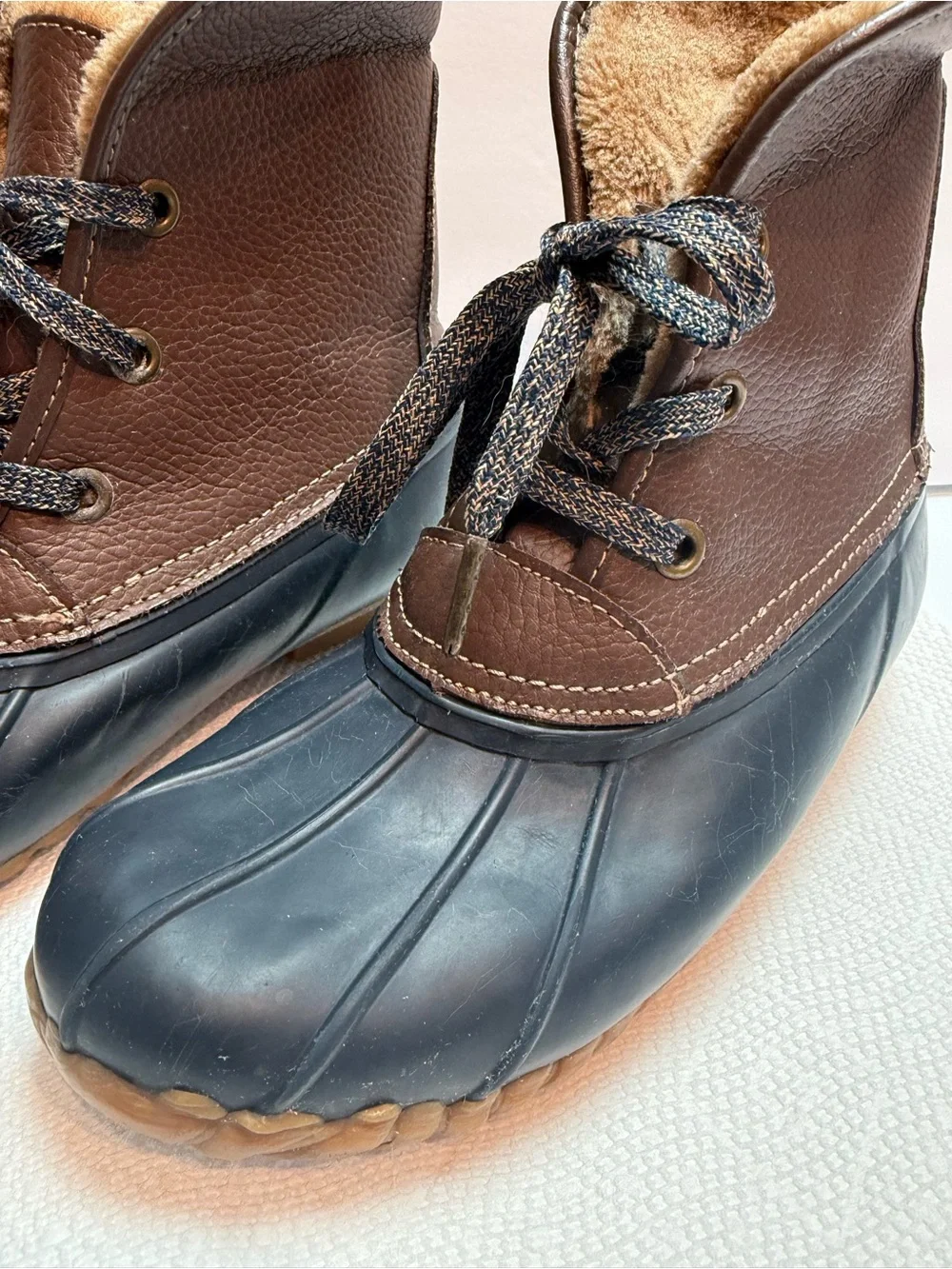 Sporto Duck Boots, Fur Lined Womans Size 8